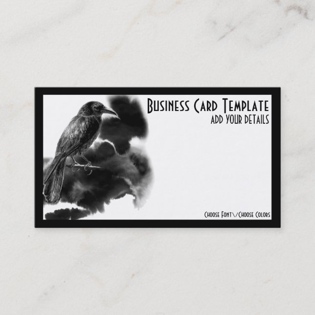 Black Bird Logo Rave Business Card Visitenkarte (Vorderseite)