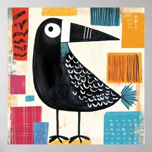 Black Bird Modern Art Poster (Vorne)