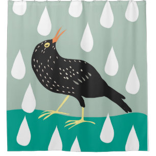Black Bird Poster Duschvorhang