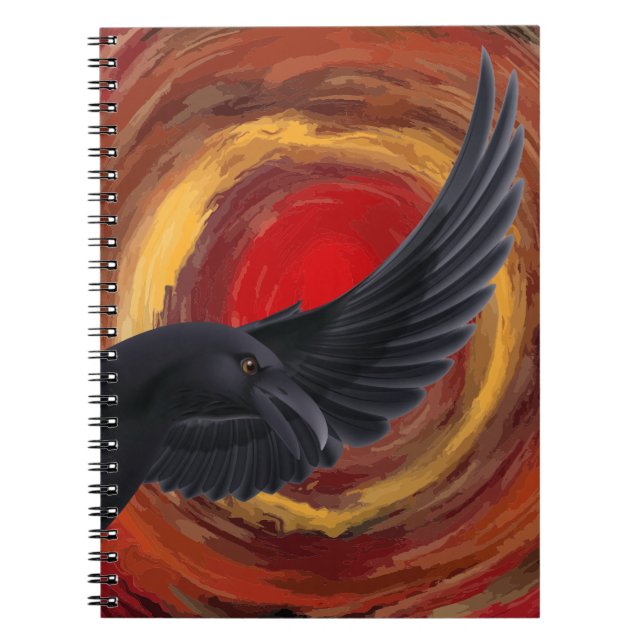 Black Bird Raven-Notebook Notizblock (Vorderseite)