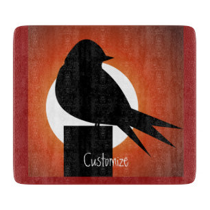 Black Bird Silhouette Sun Thunder_Cove Schneidebrett