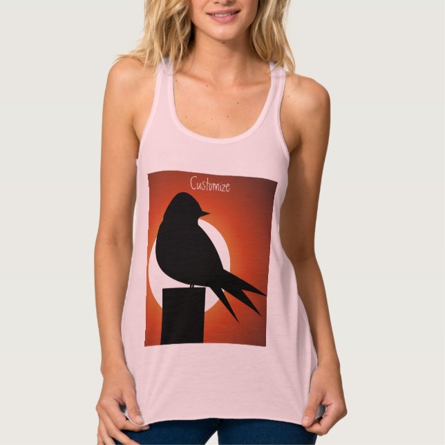 Black Bird Silhouette Sun Thunder_Cove Tank Top (Vorderseite)