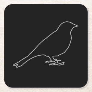 Black Bird-Untersetzer Rechteckiger Pappuntersetzer