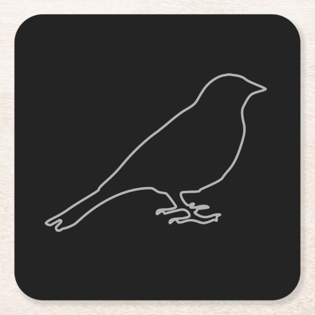 Black Bird-Untersetzer Rechteckiger Pappuntersetzer (Vorderseite)