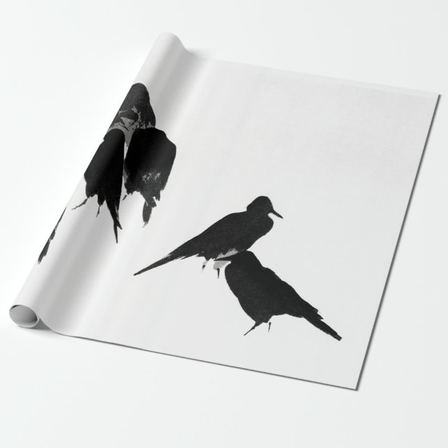 BLACK BIRDS JAPANESISCHES DRUCKWrapper Geschenkpapier (Ungerollt)