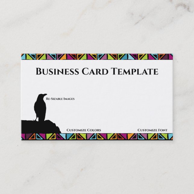 Black Birds Logo Raven Business Card Visitenkarte (Vorderseite)