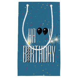 Black Birthday Balloons und Sparkler Kleine Geschenktüte