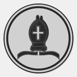 Black Bishop Chess Piece Runder Aufkleber