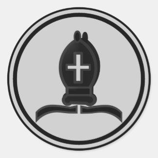 Black Bishop Chess Piece Runder Aufkleber