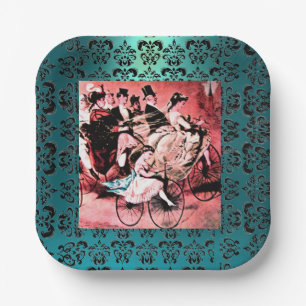 BLACK BLAUE RED BICYCLE WEDING PARTY PAPPTELLER