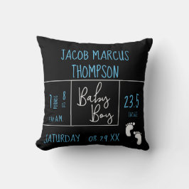 Black Blue Baby Boy Foto mit Geburtsstaten Kissen