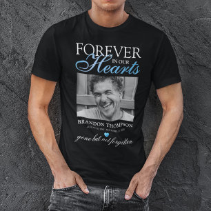 Black Blue Beerdigung Foto Memorial T - Shirt
