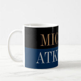Black Blue Bold Text Trendy Stilvoll Ihr Name Kaffeetasse
