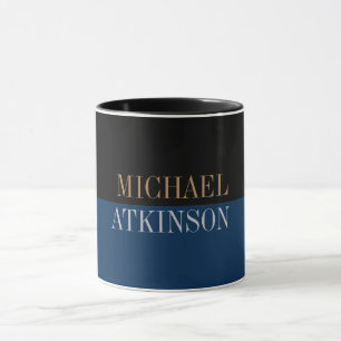 Black Blue Bold Text Trendy Stilvoll Ihr Name Tasse
