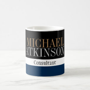Black Blue Bold Text Trendy Stilvoll Kaffeetasse