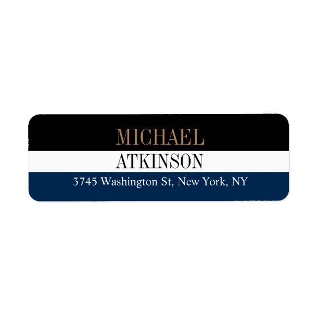 Black Blue Bold Text Trendy Stylish Modern (Vorne)