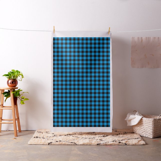 Black Blue Buffalo Kariertes Muster | Lumberjack Stoff (Beispiel)