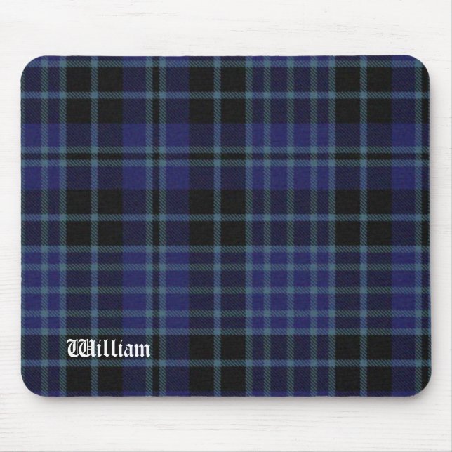 Black & Blue Clark Tartan Kariert Mousepad (Vorne)