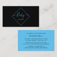 Black & Blue Diamond Baby Shower Ticket Einladung