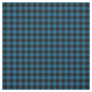 Black Blue Gingham Karos Stoff