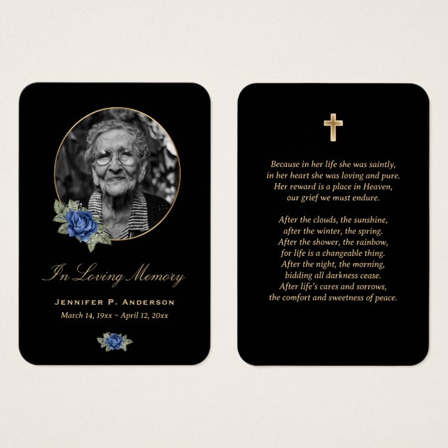 Black Blue Gold Floral Memorys (Vorne & Hinten)
