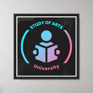 Black Blue Gradient Study of Art University Leinwa Leinwanddruck