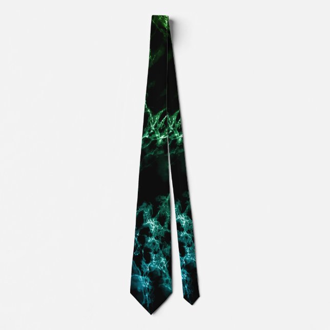 Black Blue Green Neon Marble Neck Tie Krawatte (Vorderseite)