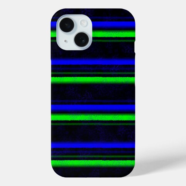 Black Blue Green Stripes Case-Mate iPhone Hülle (Rückseite)