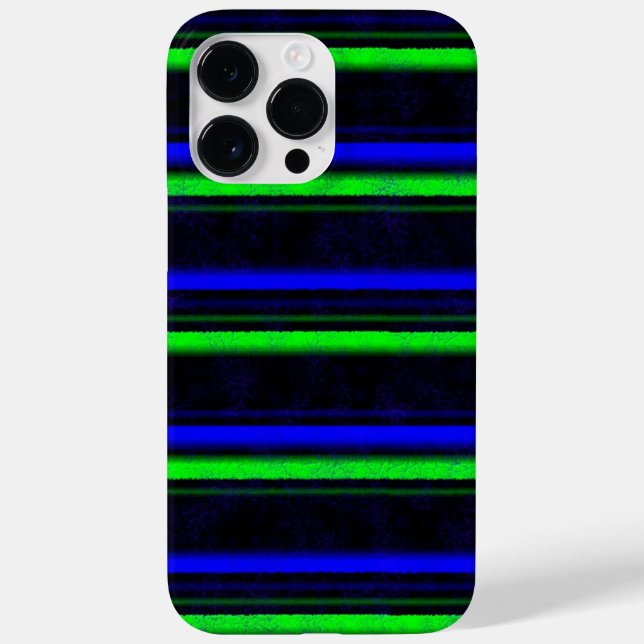 Black Blue Green Stripes Case-Mate iPhone Hülle (Rückseite)