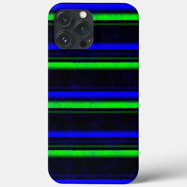 Black Blue Green Stripes Case-Mate iPhone Hülle (Rückseite)