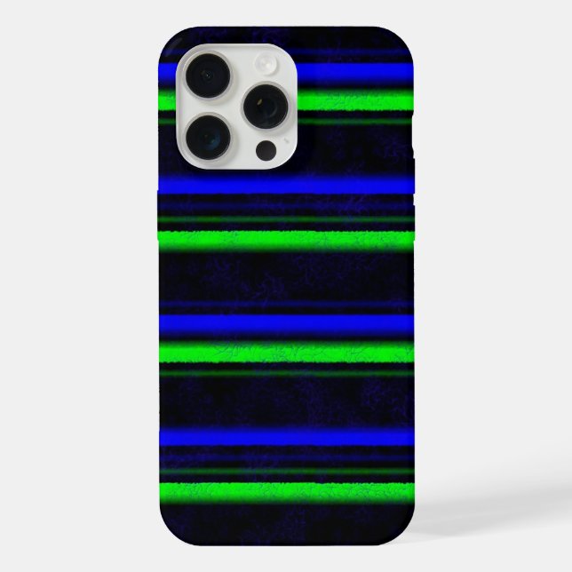 Black Blue Green Stripes iPhone Hülle (Rückseite)
