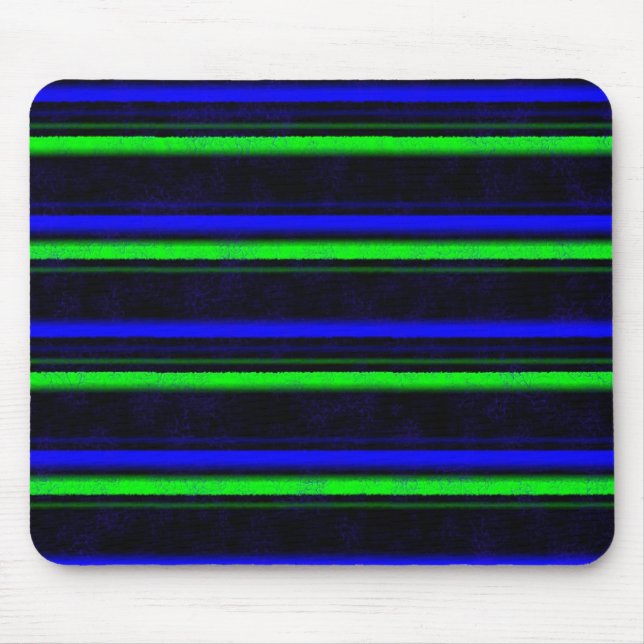 Black Blue Green Stripes Mousepad (Vorne)