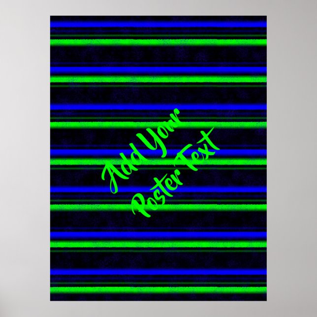 Black Blue Green Stripes Poster (Vorne)