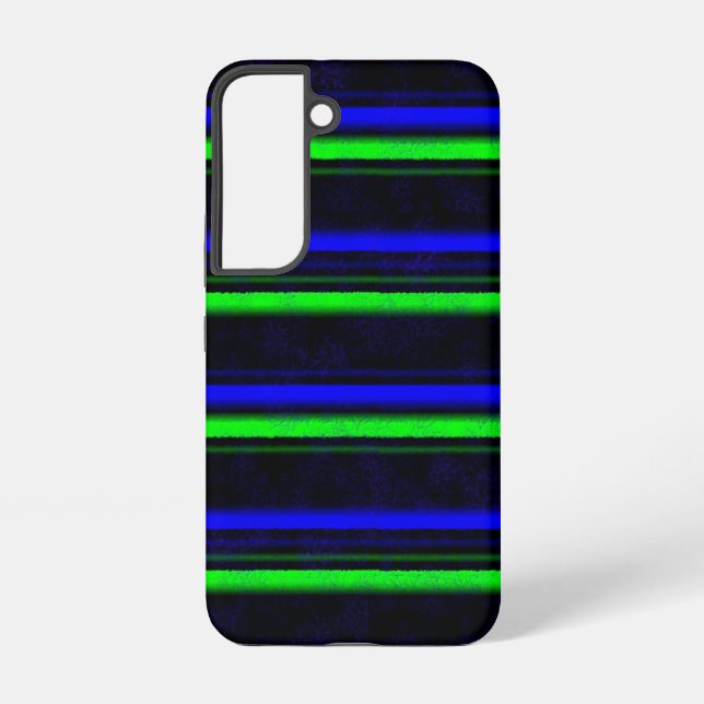 Black Blue Green Stripes Samsung Galaxy Hülle (Rückseite)