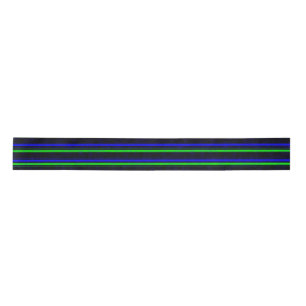Black Blue Green Stripes Satinband