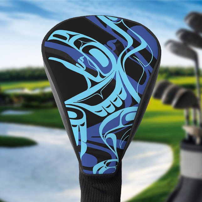 Black Blue Haida Eagle Thunder Bird Native Art Golf Headcover (Von Creator hochgeladen)
