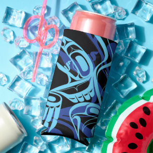 Black Blue Haida Eagle Thunder Bird Native Art Selters Dosenkühler