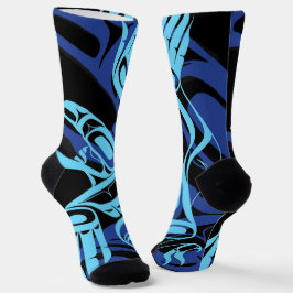 Black Blue Haida Eagle Thunder Bird Native Art Socken