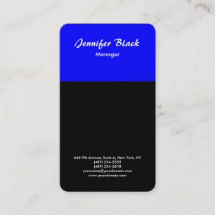 Black Blue Handwriting Script Minimalistisch Moder Visitenkarte