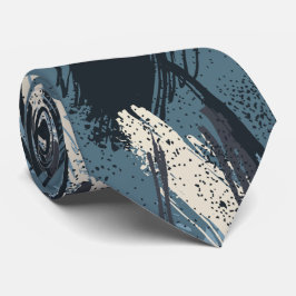 Black Blue Ivory Camouflage Neck Tie Krawatte