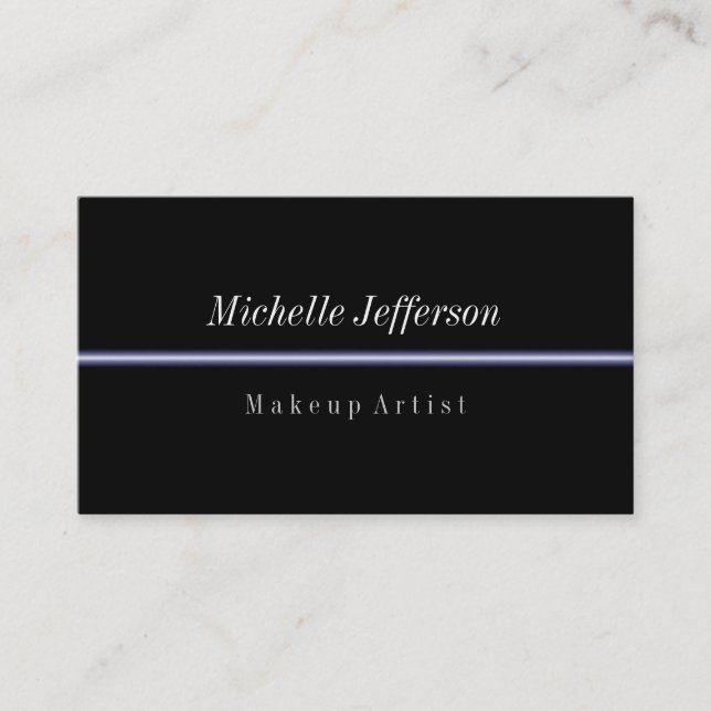 Black Blue Light Classic Trendy Business Card Visitenkarte (Vorderseite)