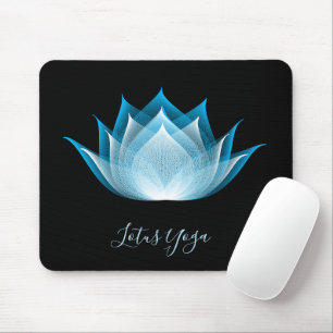 Black Blue Lotus Moiré Zeichnend Blume Grafischer  Mousepad