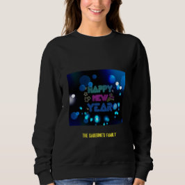 Black & Blue Midnight Sparkle Neon Glow New Year Sweatshirt