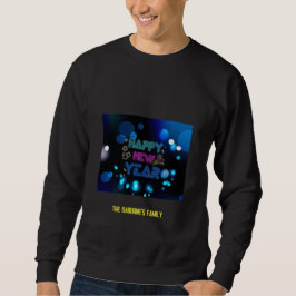Black & Blue Midnight Sparkle Neon Glow New Year Sweatshirt