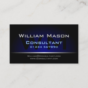 Black Blue Monogram Beruflich - Business Card Visitenkarte