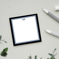 Black Blue Monogrammed Notes
