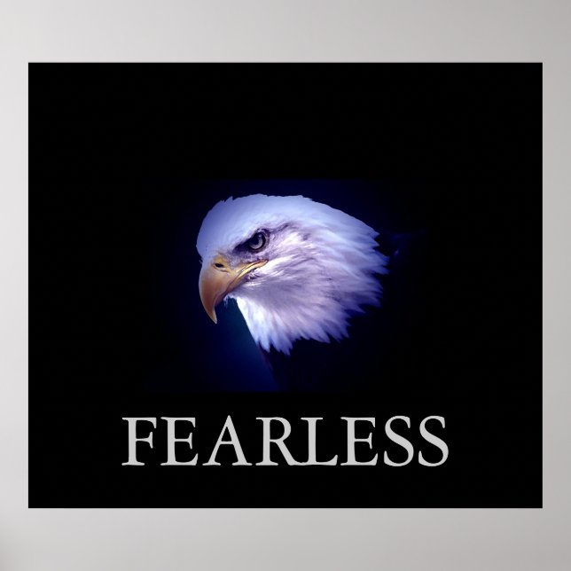 Black & Blue Motivierend Featless Eagle Poster (Vorne)