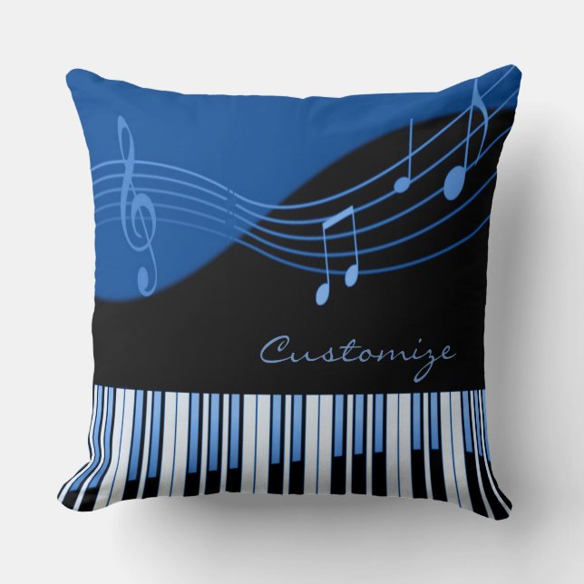 Black & Blue Musical Melody Kissen (Vorderseite)