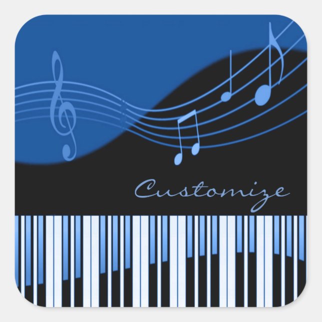 Black & Blue Musical Melody Stickers (Vorderseite)