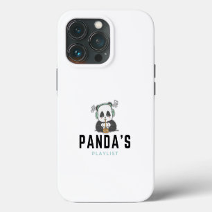 Black Blue Panda Playlist iPhone 13 Pro Hüllen Hülle